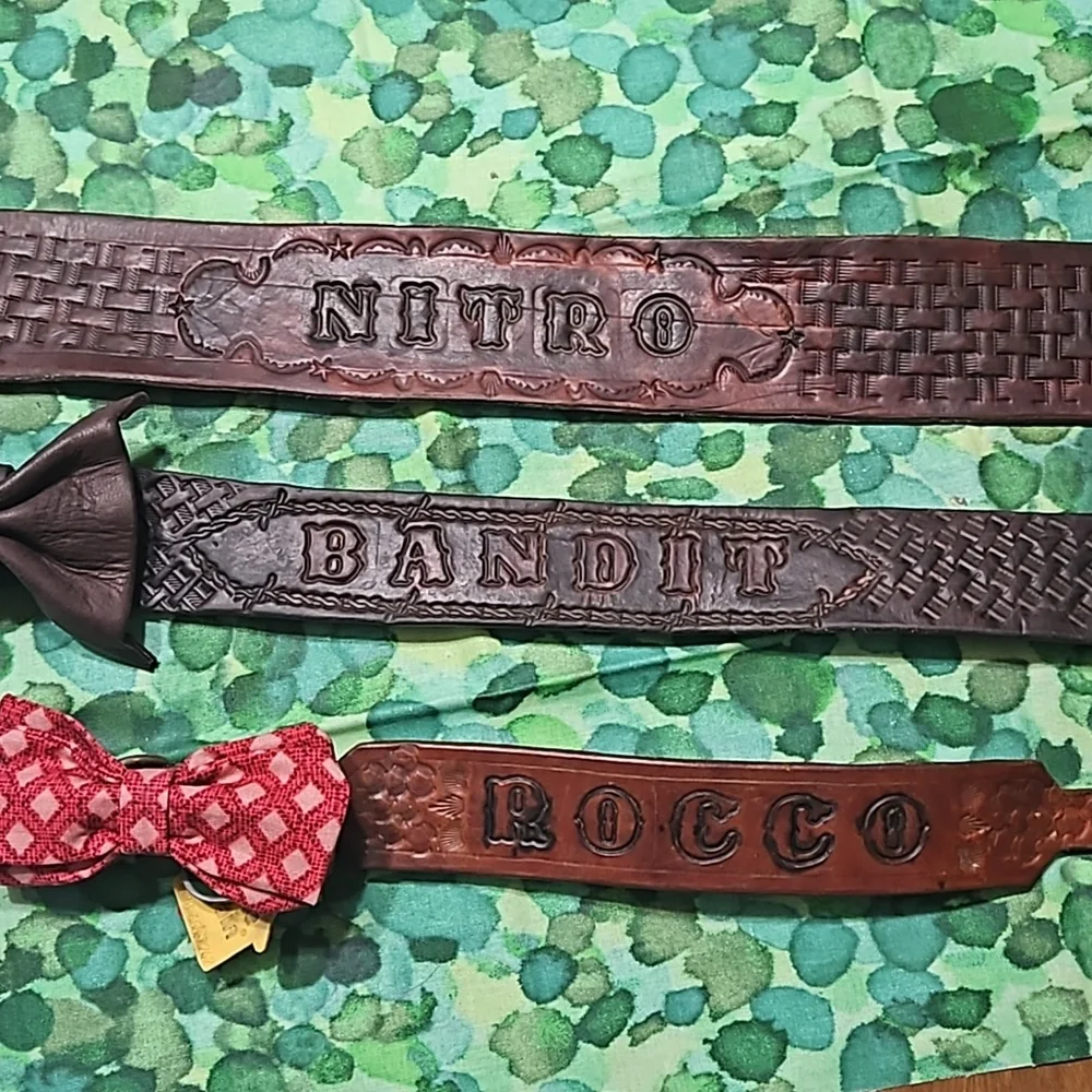 Tooled Leather Handmade Customized Dog Collars🐶Made just for you 🎀 New🎀